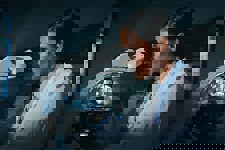 Scientist in a water testing laboratory