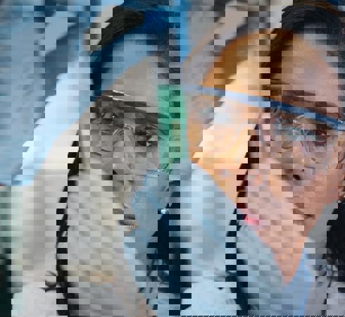 Scientist examining a water sample