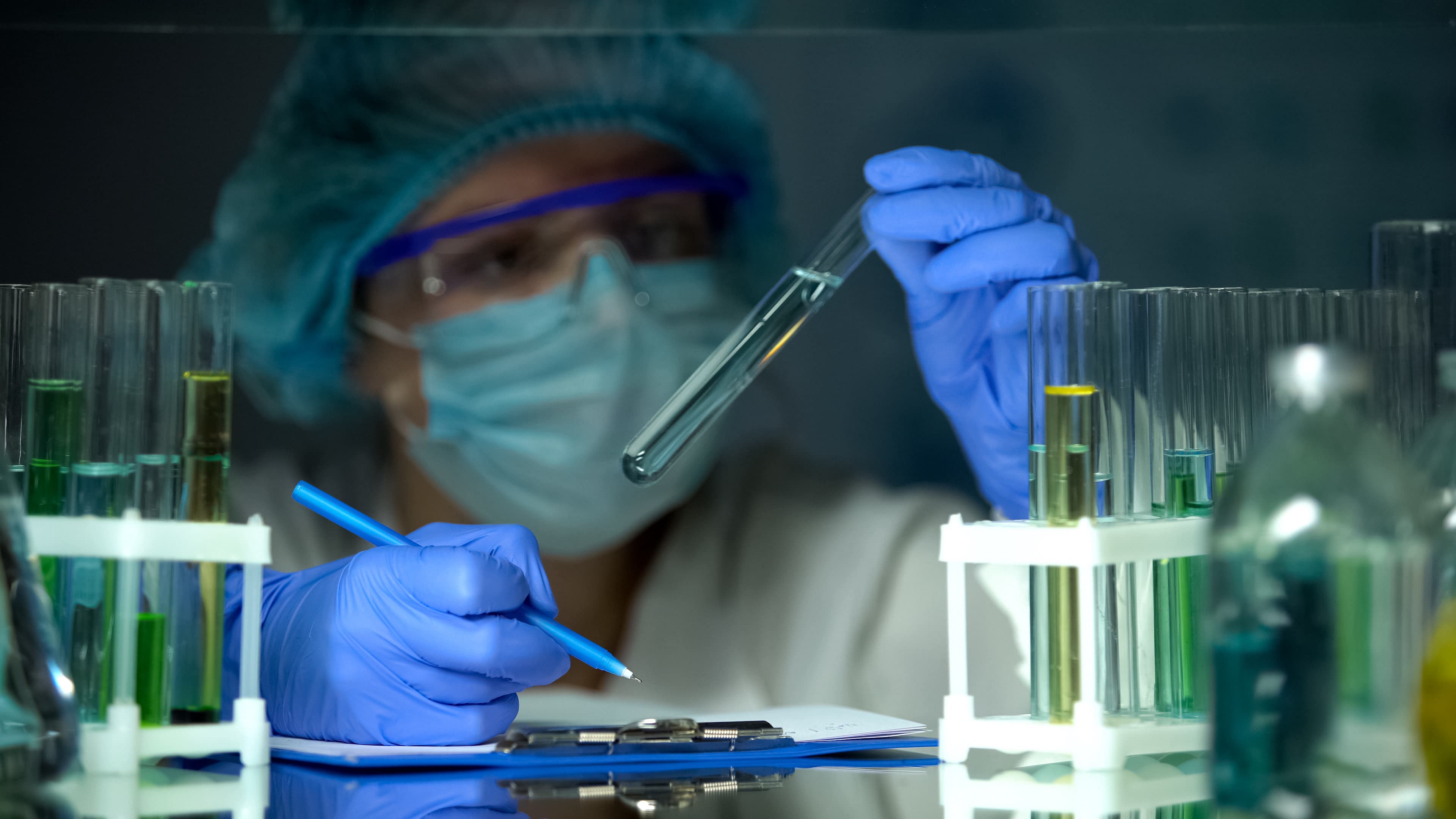 Scientist examining a water sample